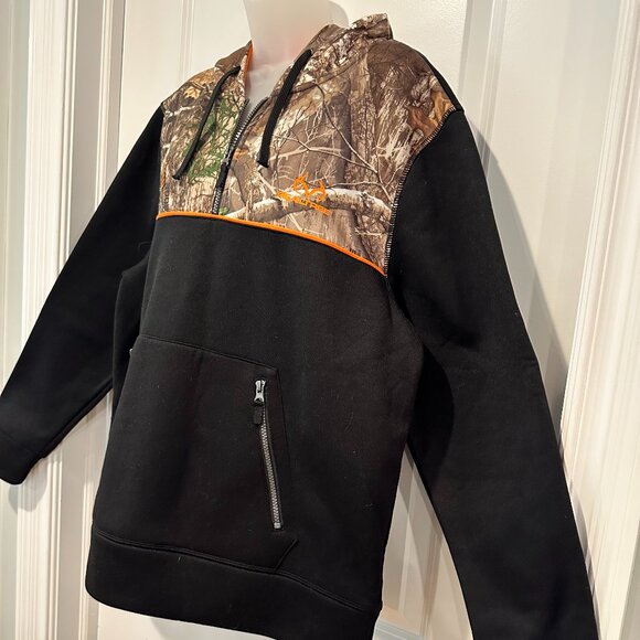 New Realtree Black w/Camo 1/4 Zip Pullover Fleece Hoodie Size M (NWOT) - Picture 5 of 12